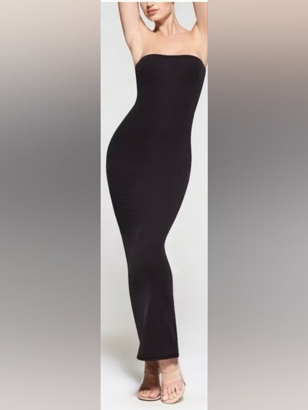 SKIMS Soft Lounge Tube Dress Size Small Black Strapless Maxi